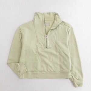 Women's Light Green Half-Zip Top
